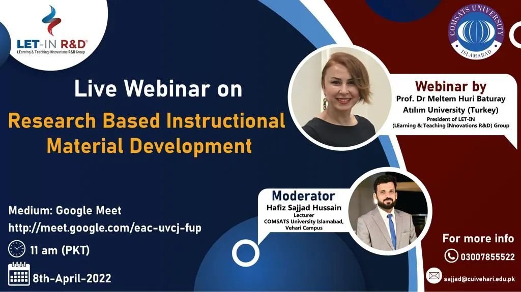 Research Based Instructional Material Development Prof. Dr. Meltem Huri Baturay